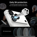 AGL12043 - iPhone 18 Pro Max / iPhone 18 Pro Optik Pro EZ Fit Lens Protector in black showing tempered glass lens protectors shielding the camera lenses from scratches and impacts.