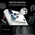 AGL12045 - iPhone 18 Pro Max / iPhone 18 Pro Optik Pro EZ Fit Lens Protector in Glacier showing tempered glass lens protectors shielding the camera lenses from scratches and impacts.