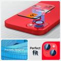 AGL05605 - iPhone 14 / 14 Plus Optik Pro Lens Protector in red showing the perfect fit. Precisely designed for a flush look