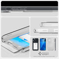 ACS05054 - iPhone 14 Case Crystal Slot in crystal clear showing card slot. designed by spigen