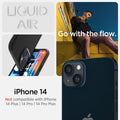 ACS05037 - iPhone 14 Case Liquid Air in matte black showing the compatibility only with iPhone 14. Not compatible with iPhone 14 Plus | 14 Pro | 14 Pro Max