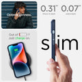 ACS05066 - iPhone 14 Case Mag Armor (MagFit) in navy blue showing optimal slimness. Out of battery? Just charge on. Slim