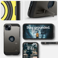 ACS04914 - iPhone 14 Plus Case Tough Armor (MagFit) in gunmetal showing stay grounded.