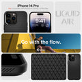 ACS04957 - iPhone 14 Pro Case Liquid Air in matte black showing the compatibility only with iPhone 14 Pro. Not compatible with iPhone 14 | 14 Plus | 14 Pro Max