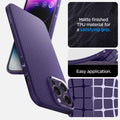 ACS05578 - iPhone 14 Pro Case Liquid Air in deep purple showing the Matte finished TPU material for a satisfying grip and easy application