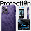 ACS05575 - iPhone 14 Pro Max Case Liquid Air in deep purple showing the protection. Air Cushion Tech to fight against drops