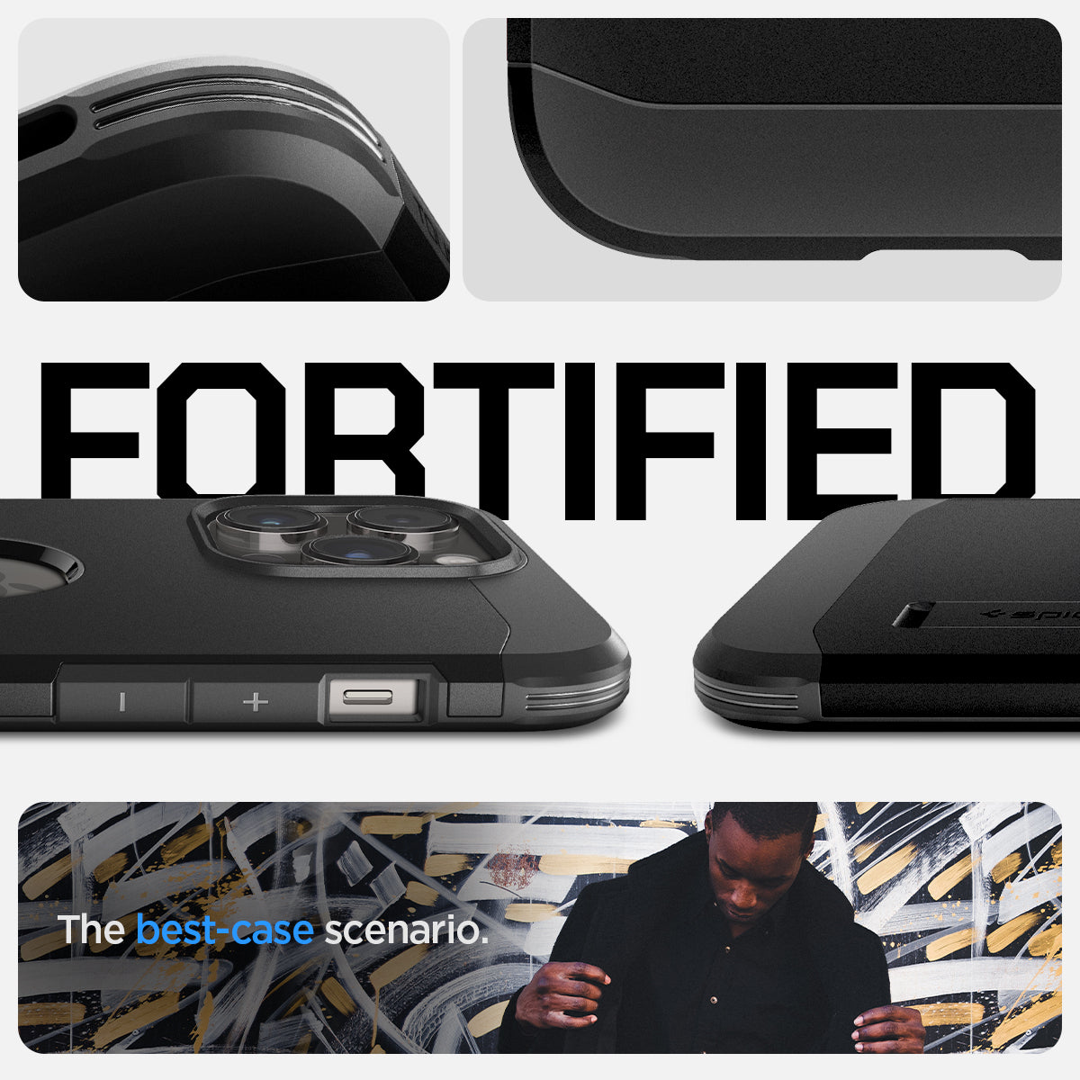 ACS04840 - iPhone 14 Pro Max Case Tough Armor (MagFit) in black fortified. The best case scenario.