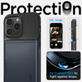 ACS04982 - iPhone 14 Pro Case Slim Armor CS in metal slate showing protection Oh, snap. Air cushion tech to fight against drops.