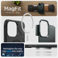 ACS04988 - iPhone 14 Pro Case Tough Armor (MagFit) in abyss green showing Magfit. reimagine the way you snap into reality.