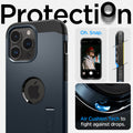 ACS04987 - iPhone 14 Pro Case Tough Armor (MagFit) in metal slate showing protection. Oh, snap. Air cushion tech to fight against drops.