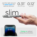 ACS05586 - iPhone 14 Pro Case Ultra Hybrid (MagFit) in frost black showing just right amount of added depth for optimal slimness. charge on without losing the protection.