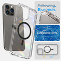ACS04970 - iPhone 14 Pro Case Ultra Hybrid (MagFit) in graphite blue resin. Long lasting clarity.
