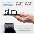 ACS04970 - iPhone 14 Pro Case Ultra Hybrid (MagFit) in graphite showing just right amount of added depth for optimal slimness. charge on without losing the protection.