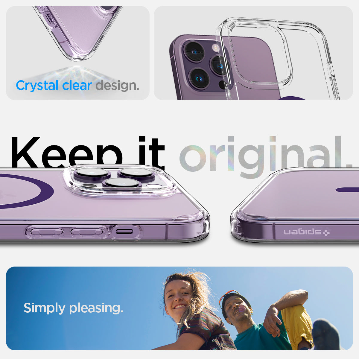 ACS05585 - iPhone 14 Pro Case Ultra Hybrid (MagFit) in deep purple Keep it original. Simply pleasing