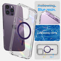 ACS05585 - iPhone 14 Pro Case Ultra Hybrid (MagFit) in deep purple blue resin. Long lasting clarity.