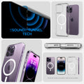 ACS04825 - iPhone 14 Pro Max Case Ultra Hybrid (MagFit) in white showing sound tunnel tech.