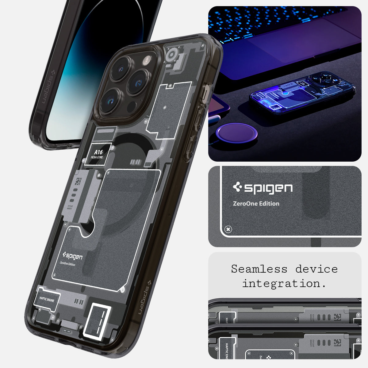 ACS05539 - iPhone 14 Pro Max Case Ultra Hybrid Zero One (MagFit) showing seamless device integration