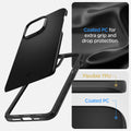 ACS04788 - iPhone 14 Case Thin Fit in black showing the coated PC for extra grip and drop protection