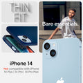 ACS04790 - iPhone 14 Case Thin Fit in navy blue showing the compatibility only with iPhone 14. Not compatible with iPhone 4 Plus | 14 Pro | 14 Pro Max