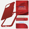 ACS04789 - iPhone 14 Case Thin Fit in red showing the coated PC for extra grip and drop protection