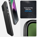 ACS04918 - iPhone 14 Plus Case Mag Armor (MagFit) in matte black showing textured TPU sides for added grip