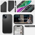 ACS04773 - iPhone 14 Plus Case Thin Fit in black showing the bare essentials