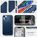 ACS04775 - iPhone 14 Plus Case Thin Fit in navy blue showing the bare essentials