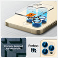 AGL05598 - iPhone 14 Pro / 14 Pro Max Optik Pro Lens Protector in gold  showing the perfect fit. Precisely designed for a flush look