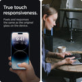 AGL05215 - iPhone 14 Pro Screen Protector EZ FIT GLAS.tR Privacy true touch responsiveness. Feels and responses the same as the original glass on the device.