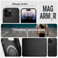 ACS04989 - iPhone 14 Pro Case Mag Armor (MagFit) in matte black Not compatible with iPhone 14, 14plus, 14 pro max. mag armor. Timeless protection.