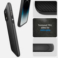 ACS04989 - iPhone 14 Pro Case Mag Armor (MagFit) in matte black showing textured TPU sides for extra grip.