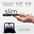 ACS04993 - iPhone 14 Pro Case Optik Armor (MagFit) in black showing just the right amount of added depth for optimal slimness. 0.31