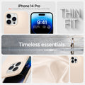 ACS04785 - iPhone 14 Pro Case Thin Fit in sand beige showing the compatibility only with iPhone 14 Pro. Not compatible with iPhone 14 | 14 Plus | 14 Pro Max