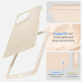 ACS04785 - iPhone 14 Pro Case Thin Fit in sand beige showing the coated PC for extra grip and drop protection