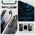 ACS04780 - iPhone 14 Pro Case Thin Fit in black showing the sound tunnel tech