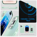 ACS04784 - iPhone 14 Pro Case Thin Fit in apple mint showing the sound tunnel tech