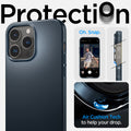 ACS04781 - iPhone 14 Pro Case Thin Fit in metal slate showing the air cushion tech to help your drop