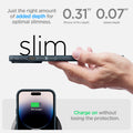 ACS04781 - iPhone 14 Pro Case Thin Fit in metal slate showing just the right amount of added depth for optimal slimness. 0.31