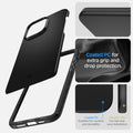 ACS04766 - iPhone 14 Pro Max Case Thin Fit in black showing the coated PC for extra grip and drop protection