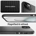 ACS06815 - iPhone 15 Case Mag Armor (MagFit) in matte black  chevron pattern. Magnified and refined.