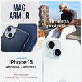 ACS06816 - iPhone 15 Case Mag Armor (MagFit) in navy blue mag armor. iPhone 15,14,13. Not compatible with iPhone 15 plus | 15 Pro | 15 Pro Max. Timeless protection.