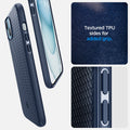 ACS06816 - iPhone 15 Case Mag Armor (MagFit) in navy blue textured TPU sides for added grip.