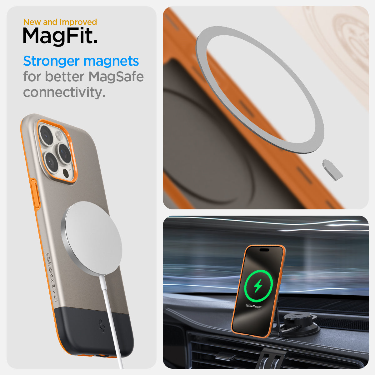 ACS06746 - iPhone 15 Pro Case Style Armor (MagFit) in alpine gold new and improved magfit. stronger magnets for better magsafe connectivity.
