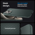 ACS06564 - iPhone 15 Pro Max Case Liquid Air in abyss green sleek design. Slim and modern aesthetic meets total protection with textured grooves