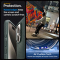 ACS06564 - iPhone 15 Pro Max Case Liquid Air in abyss green all-around protection. Raised edges keep the screen  and camera scratch-free. Air Cushion Tech. Absorbs and mitigates all impacts in each corner