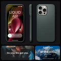 ACS06564 - iPhone 15 Pro Max Case Liquid Air in abyss green showing the different angles. do you. we got you.