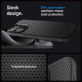 ACS06562 - iPhone 15 Pro Max Case Liquid Air in matte black sleek design. Slim and modern aesthetic meets total protection with textured grooves