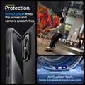 ACS06562 - iPhone 15 Pro Max Case Liquid Air in matte black all-around protection. Raised edges keep the screen  and camera scratch-free. Air Cushion Tech. Absorbs and mitigates all impacts in each corner