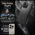 ACS06597 - iPhone 15 Pro Max Case Mag Armor (MagFit) in matte black  designed for iPhone 15 Pro Max. Not compatible with iPhone 15, 15 Plus or 15 Pro 