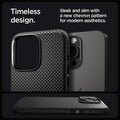 ACS06597 - iPhone 15 Pro Max Case Mag Armor (MagFit) in matte black timeless design. Sleek and slim with a new chevron pattern for modern aesthetics.